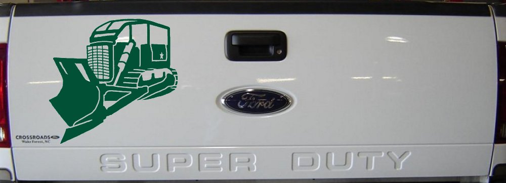 Rome Plow Bulldozer Military Decal Sticker - Car Truck Window Vinyl (Dark Green)