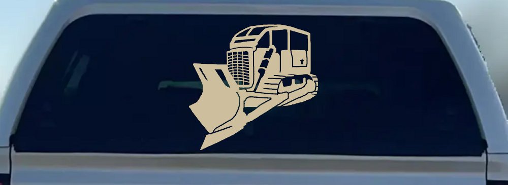 Rome Plow Bulldozer Military Car or Truck Window Decal Sticker (Desert Sand)