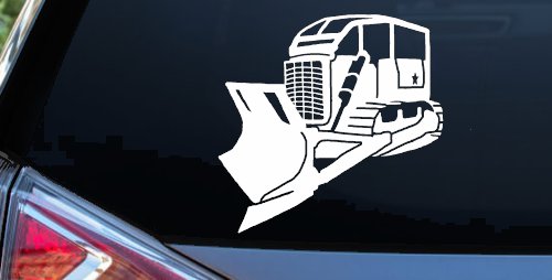 Rome Plow Bulldozer Military Decal Sticker - Car Truck Window Vinyl (White)