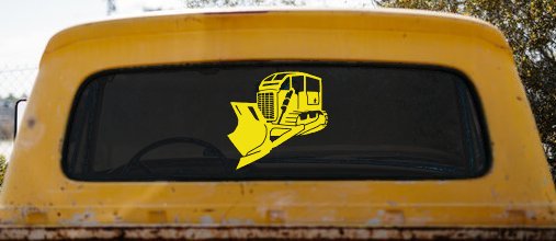 Rome Plow Bulldozer Military Car or Truck Window Decal Sticker (Yellow)