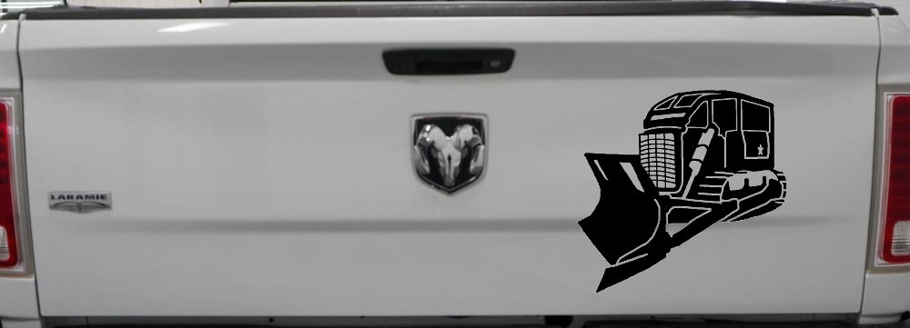 Rome Plow Bulldozer Military Car or Truck Window Decal Sticker (Black)