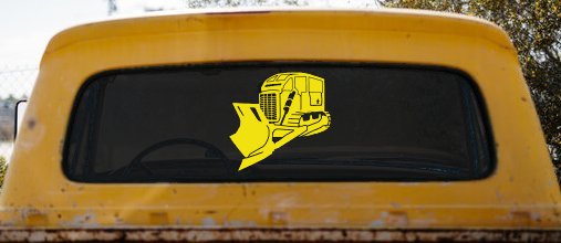 Rome Plow Bulldozer Military Car or Truck Window Decal Sticker (Yellow)
