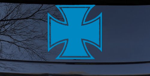 Maltese Biker Cross Car or Truck Window Decal Sticker