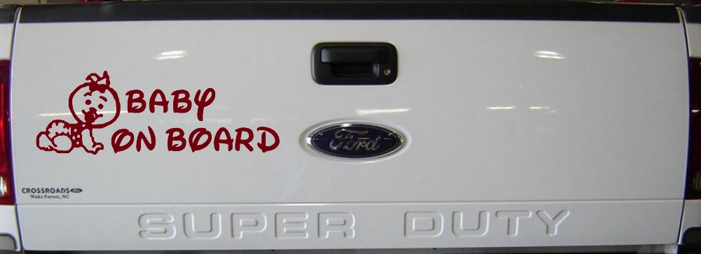 Baby On Board Car or Truck Window Decal Sticker (Burgundy)