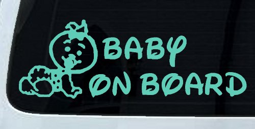 Baby On Board Car or Truck Window Decal Sticker (Mint)