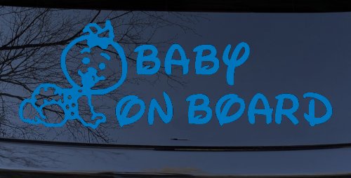 Baby On Board Car Truck Window Vinyl Decal Sticker - Safety First for Families (Sky Blue)