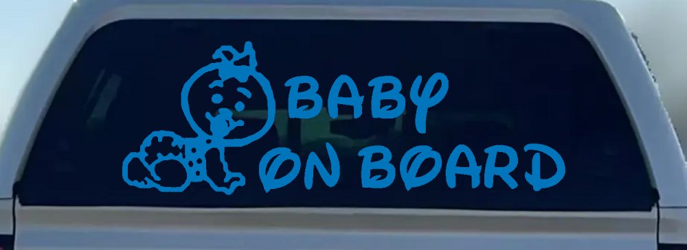 Baby On Board Car or Truck Window Decal Sticker (Sky Blue)