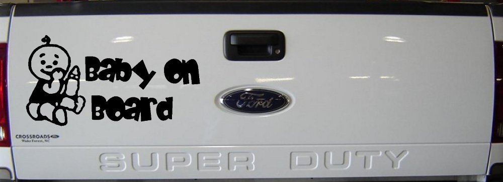 Baby On Board (Boy) Car or Truck Window Decal Sticker (Black)