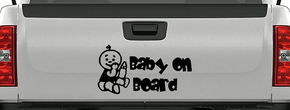 Baby On Board (Boy) Car or Truck Window Decal Sticker (Black)