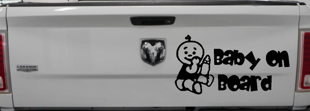 Baby On Board Boy Car Window Decal Sticker - Safety & Style (Black)