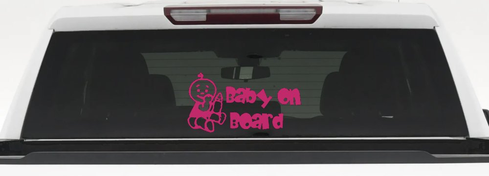 Baby On Board Boy Car Window Decal Sticker - Safety & Style (Hot Pink)