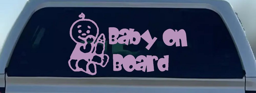 Baby On Board (Boy) Car or Truck Window Decal Sticker (Lilac)