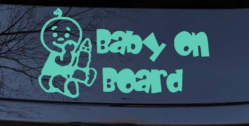 Baby On Board (Boy) Car or Truck Window Decal Sticker (Mint)