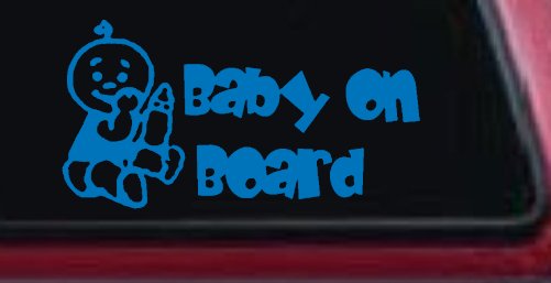 Baby On Board Boy Car Window Decal Sticker - Safety & Style (Sky Blue)