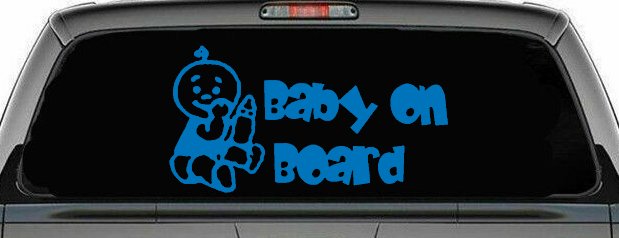 Baby On Board Boy Car Window Decal Sticker - Safety & Style (Sky Blue)