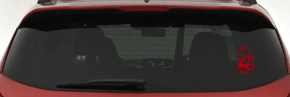 Baby with Bottle Car Truck Window Decal Sticker Vinyl Decor (Red)