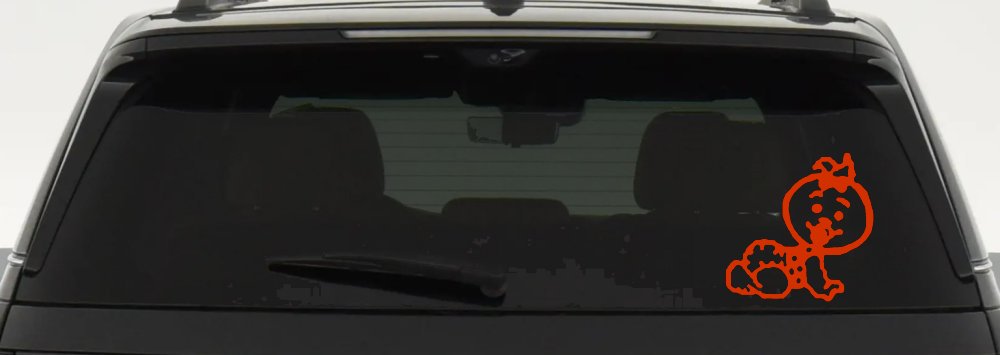 Baby Girl Crawling Car or Truck Window Decal Sticker
