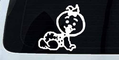 Baby Girl Crawling Car or Truck Window Decal Sticker