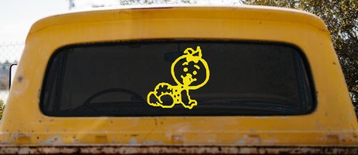 Baby Girl Crawling Car or Truck Window Decal Sticker