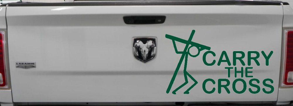 Carry The Cross Christian Car or Truck Window Decal Sticker