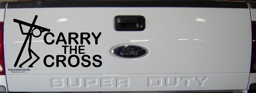 Christian Cross Car Decal Sticker Faith Window Vinyl for Trucks (Matte Black)