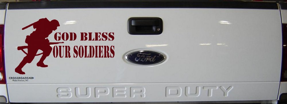 God Bless Our Soldiers Military Car or Truck Window Decal Sticker
