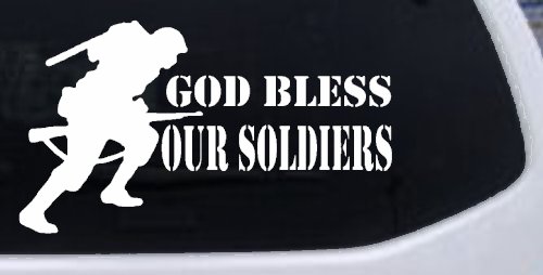 God Bless Our Soldiers Military Car or Truck Window Decal Sticker
