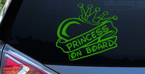 Princess On Board with Heart and Crown Car or Truck Window Decal Sticker