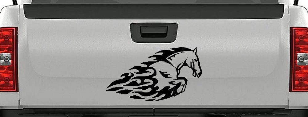 Flaming Horse Biker Car or Truck Window Decal Sticker