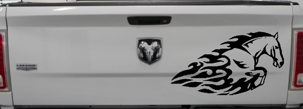 Flaming Horse Biker Car or Truck Window Decal Sticker