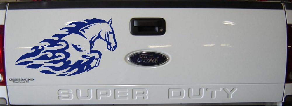 Flaming Horse Biker Car or Truck Window Decal Sticker