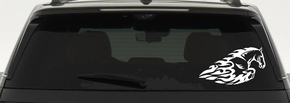 Flaming Horse Biker Car or Truck Window Decal Sticker
