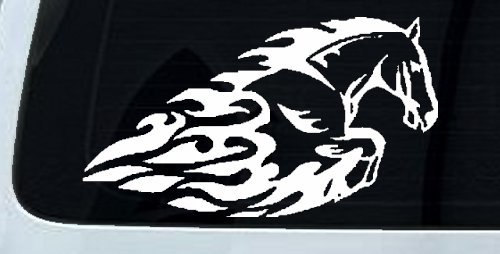 Flaming Horse Biker Car or Truck Window Decal Sticker