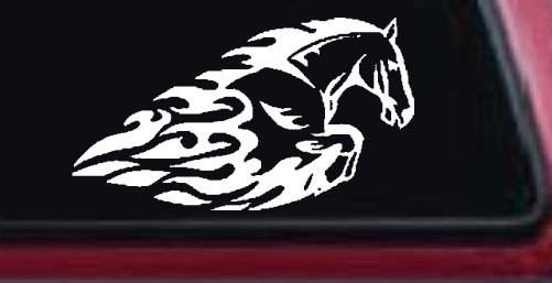 Flaming Horse Biker Car or Truck Window Decal Sticker