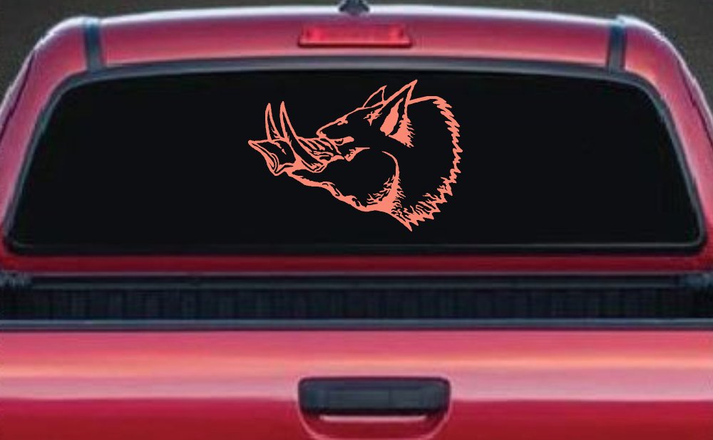 Wild Boar Hog Hunting Car or Truck Window Decal Sticker (Coral)