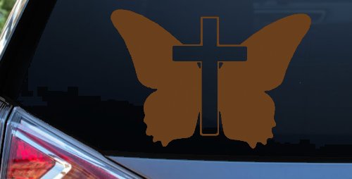 Butterfly With Cross Christian Car or Truck Window Decal Sticker