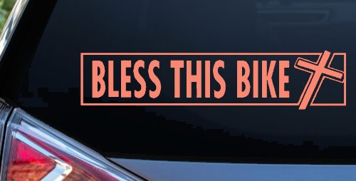 Bless This Bike Christian Biker Car or Truck Window Decal Sticker