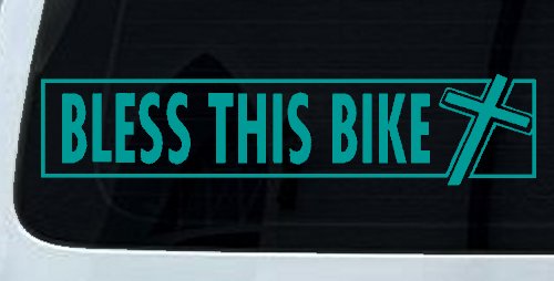 Bless This Bike Christian Biker Car or Truck Window Decal Sticker