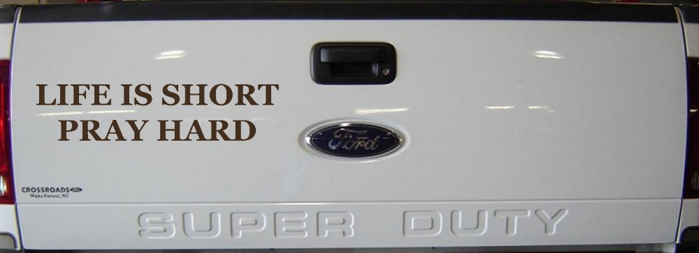 Life is Short Pray Hard Christian Car or Truck Window Decal Sticker