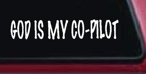 God Is My Co Pilot Christian Car or Truck Window Decal Sticker (White)