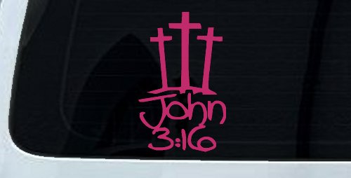 3 Crosses With John 3:16 Christian Car or Truck Window Decal Sticker