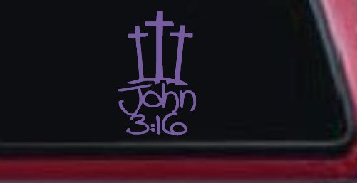 3 Crosses With John 3:16 Christian Car or Truck Window Decal Sticker