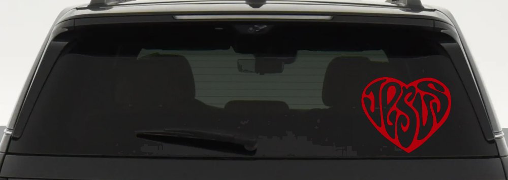 Jesus Heart Christian Car or Truck Window Decal Sticker