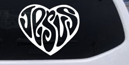 Jesus Heart Christian Car or Truck Window Decal Sticker