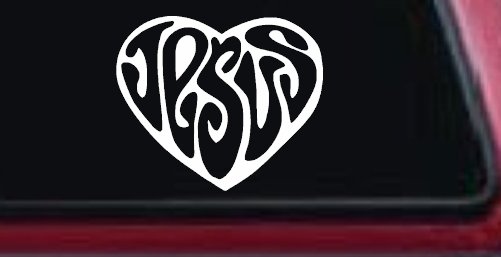 Jesus Heart Christian Car or Truck Window Decal Sticker