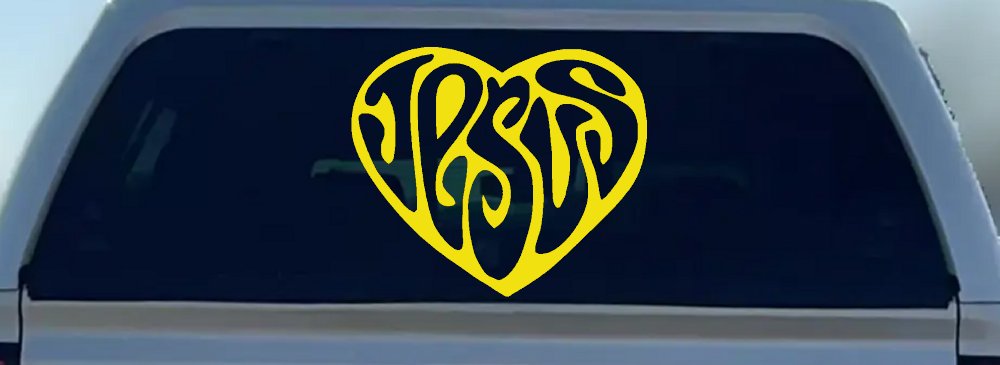 Jesus Heart Christian Car or Truck Window Decal Sticker