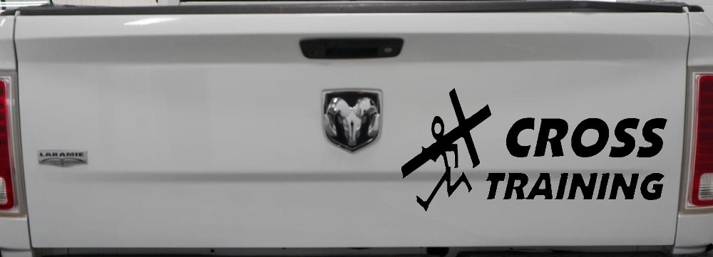 Cross Training Christian Decal Sticker Car Truck Window Faith (Black)