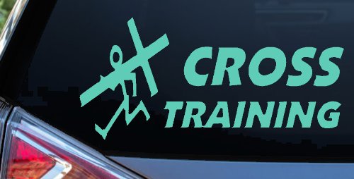Cross Training Christian Car or Truck Window Decal Sticker (Mint)