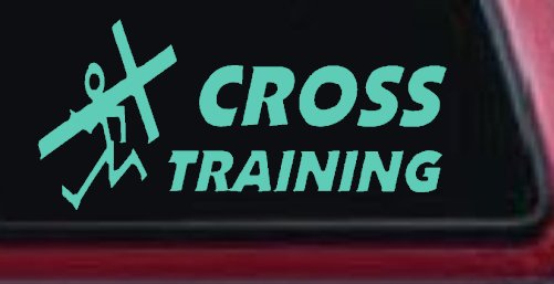 Cross Training Christian Car or Truck Window Decal Sticker (Mint)