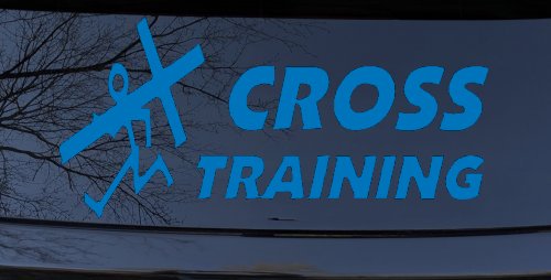 Cross Training Christian Car or Truck Window Decal Sticker (Sky Blue)